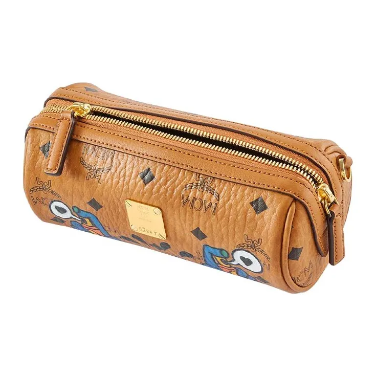 MCM Aka Boku Klassik Visetos Artificial Leather Laminated Fabric Crossbody Bag Mini Women's Cognac-2