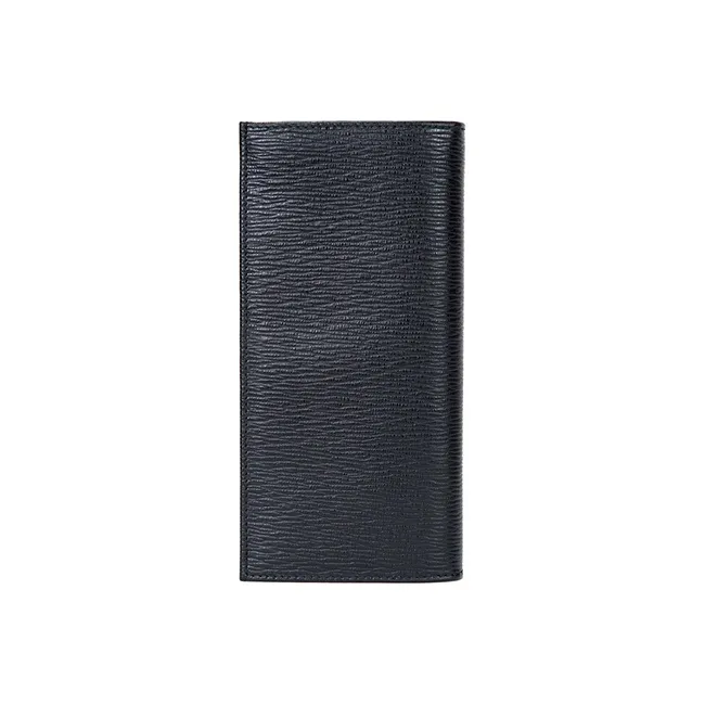 FERRAGAMO GANCINI Leather Wallet Regular Men's Dark Blue-1