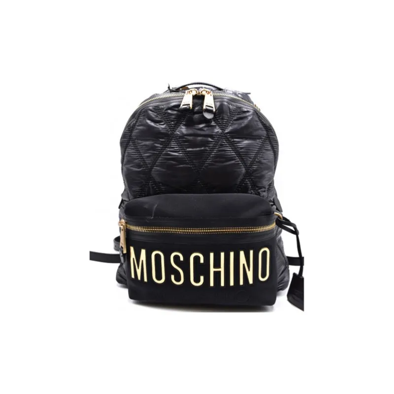 MOSCHINO Artificial Leather Backpack Unisex Black-0