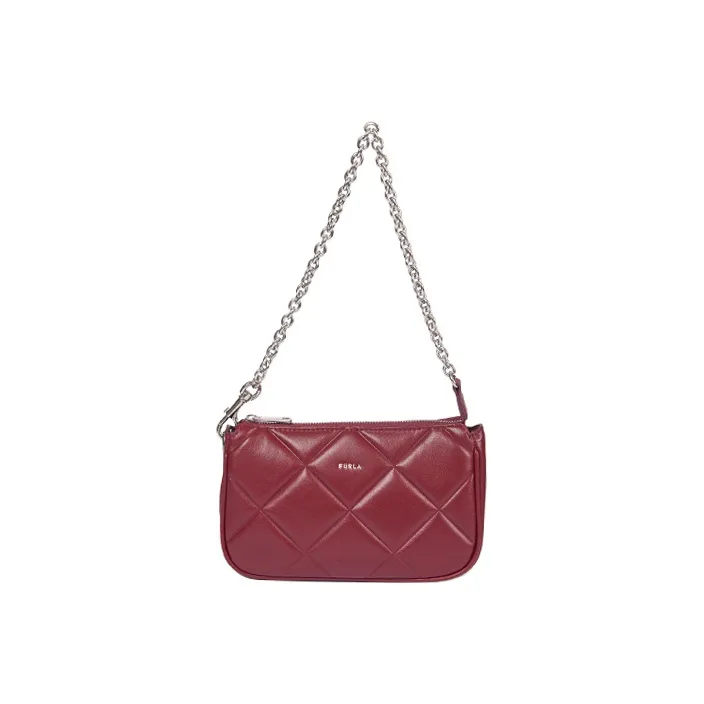 Furla Soft Leather Crossbody Bag, Shoulder Bag Mini Women's Red-0