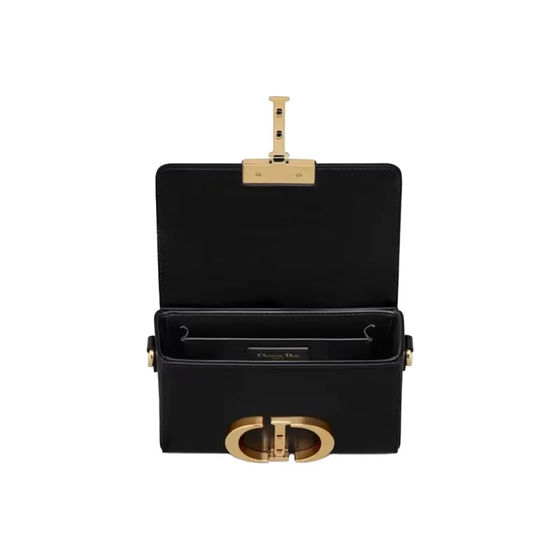 DIOR 30 Montaigne Collection Cow Leather Box Bag, Shoulder Bag, Crossbody Bag Women's Black-2