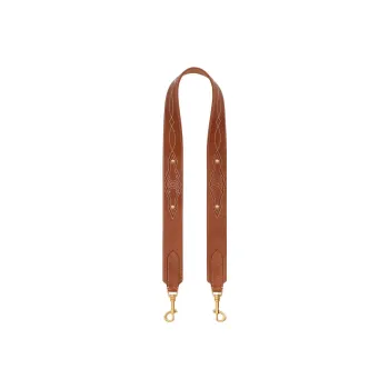 CELINE Cow Leather Bag Strap Unisex Tawny