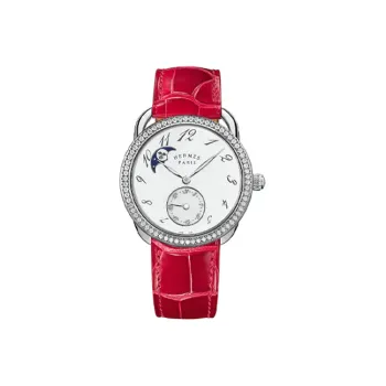 HERMES Arceau Wrist Watch Automatic Mechanical Movement Genuine Leather Strap White Dial Women's Watch