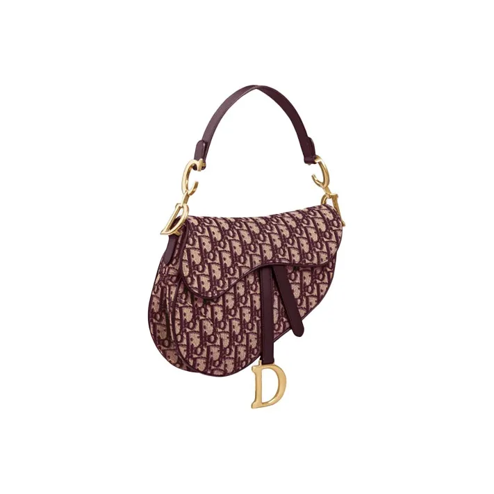 DIOR Saddle Canvas Saddle Bag Handbag Shoulder Bag Women's Red-1