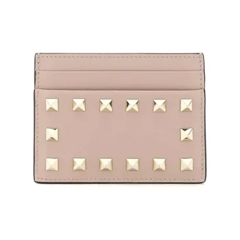 Valentino Calfskin Card Holder, Wallet Women's Pink