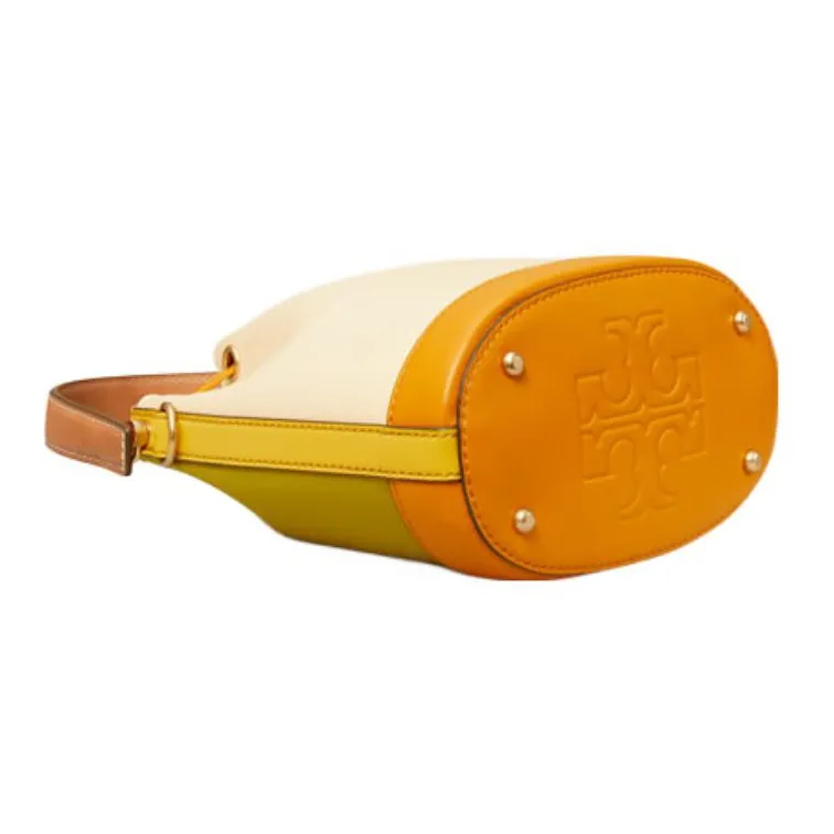 TORY BURCH Leather Bucket Bags Shoulder Bag Crossbody Bag Handbag Women's Cream White-2