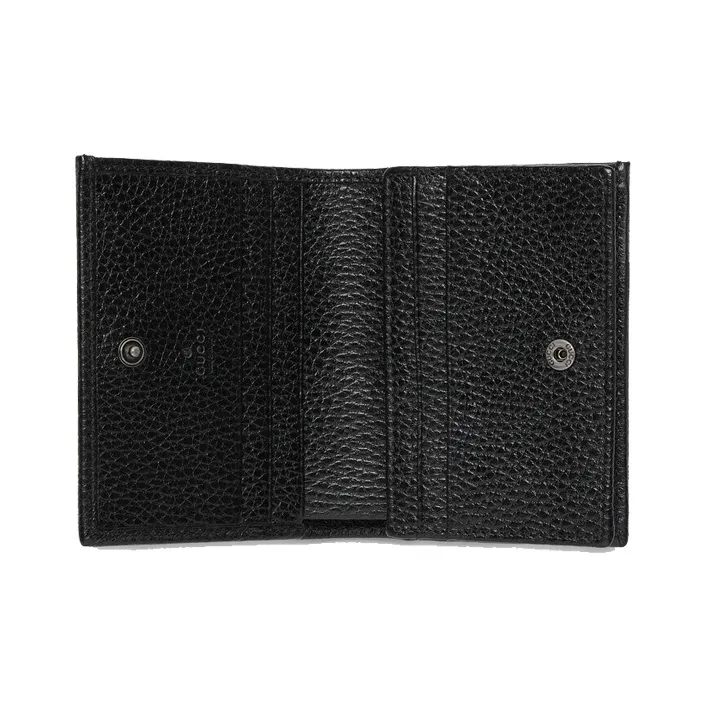 GUCCI GG Marmont Leather Card Holder Wallet Women's Black-5