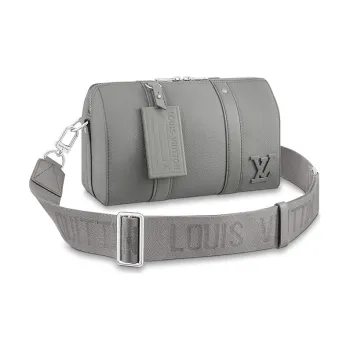 LOUIS VUITTON Aerogram Leather Monkey Bag, Shoulder Bag, Crossbody Bag Regular Unisex Gray