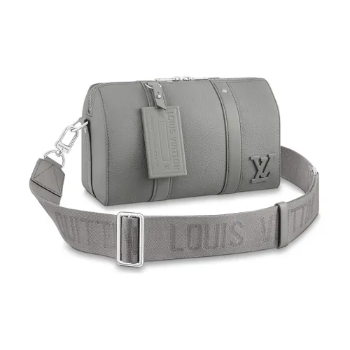 LOUIS VUITTON Aerogram Leather Monkey Bag Shoulder Bag Crossbody Bag Regular Unisex Gray