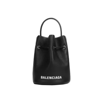 Balenciaga Cow Leather Bucket Bags Shoulder Bags Regular Women's Black