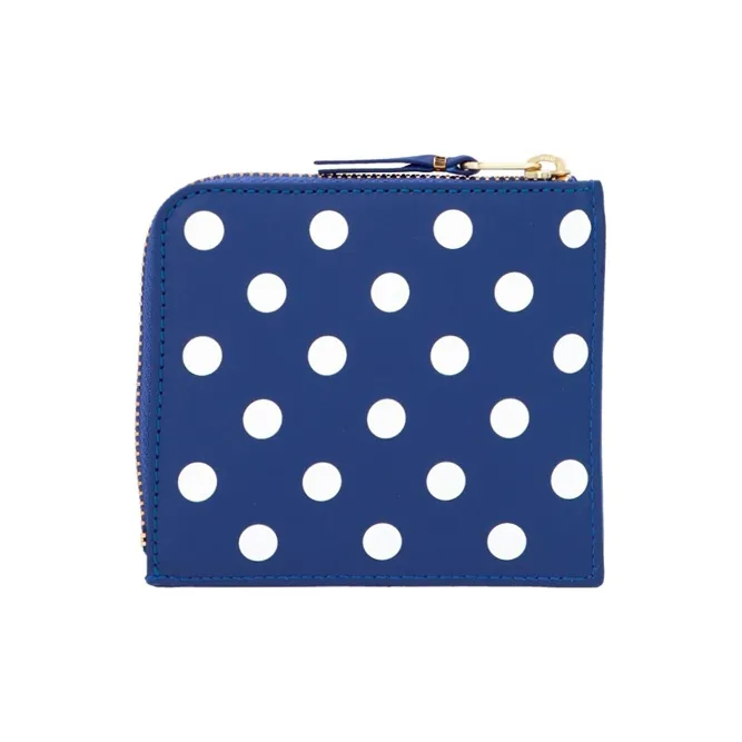 CDG Cow Leather Wallet Regular Women's Blue-1