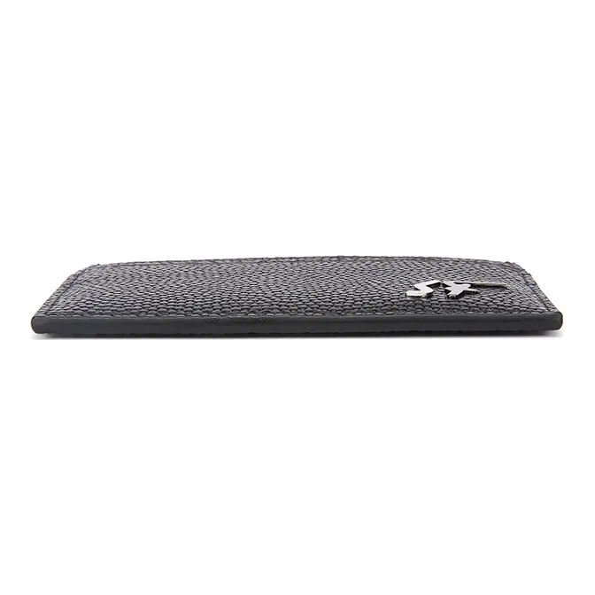 FERRAGAMO Leather Card Clip Card Holder Men's Black-2