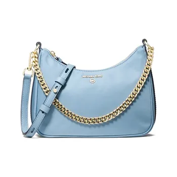 MICHAEL KORS Jet Set Charm Nylon Fabric Shoulder Bag, Crossbody Bag Medium Size Women's Light Blue