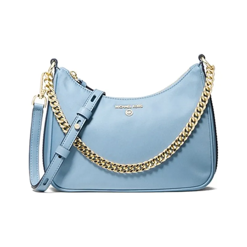 MICHAEL KORS Jet Set Charm Nylon Fabric Shoulder Bag, Crossbody Bag Medium Size Women's Light Blue-0