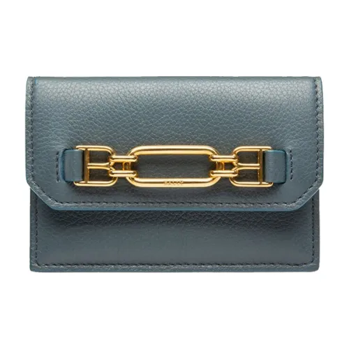 BALLY Cow Leather Card Holder Women's Blue