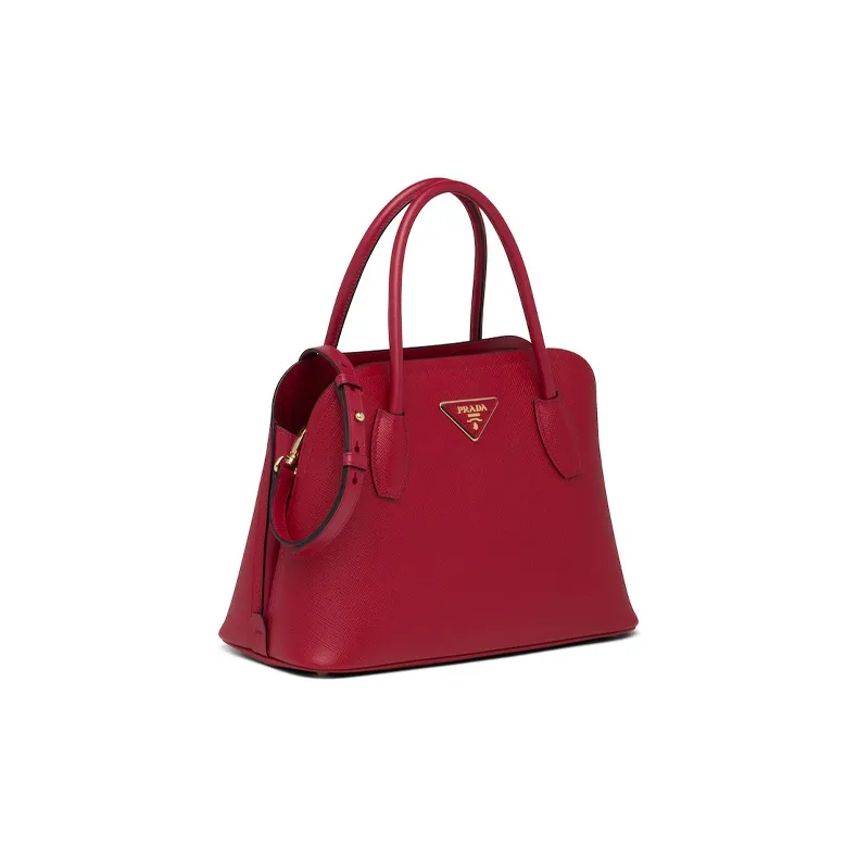 PRADA Saffiano Leather Handbag Women's Red-1