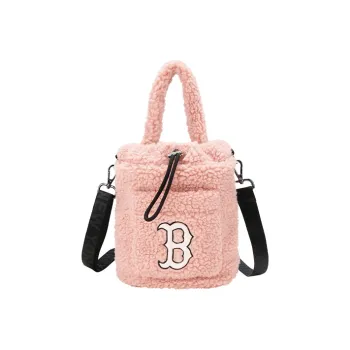 MLB Polar Fleece Wool Bucket Bag Handbag Women's Pink