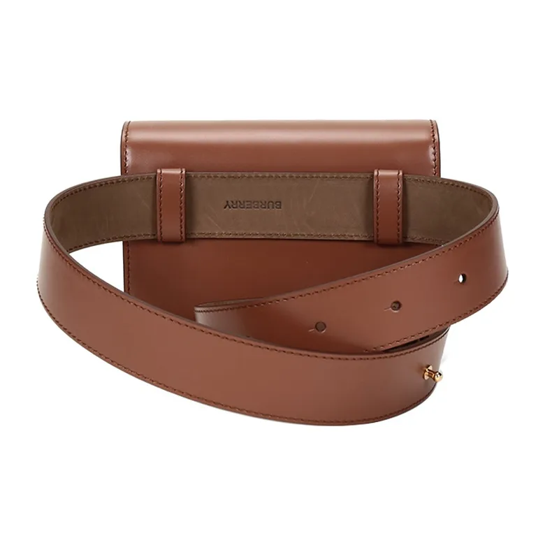 Burberry Cow Leather Clutches Fanny Pack Women's Malt Brown-2