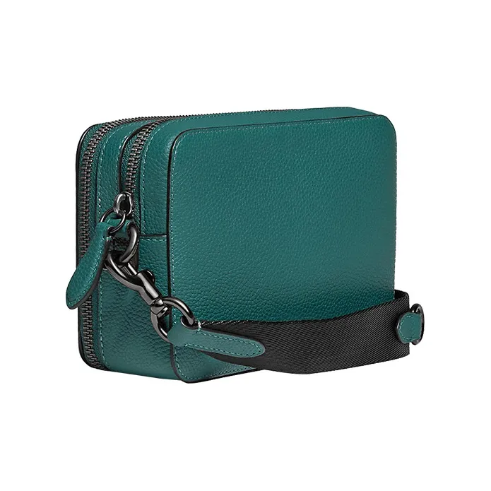 COACH Charter Leather One Shoulder Handbag Crossbody Bag Small Size Men's Lake Green-1