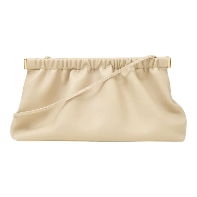 NANUSHKA Leather One Shoulder Crossbody Clutch Women's Beige-0