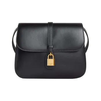 CELINE Cow Leather Portable Crossbody Bag, Shoulder Bag Women's Black
