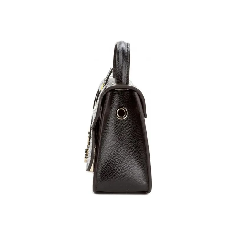 Furla Metropolis Collection Cow Leather Small Square Bag Shoulder Bag, Crossbody Bag Small Size Women's Black-3