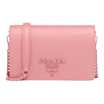 PRADA Saffiano Leather Shoulder Bag Crossbody Bag Mini Women's Petal Pink