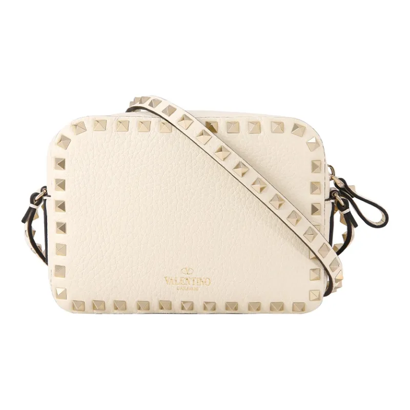 Valentino Cow Leather Shoulder Bag Women's Ecru-0