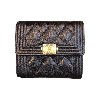 CHANEL Boy Small Flap Wallet Black A80734
