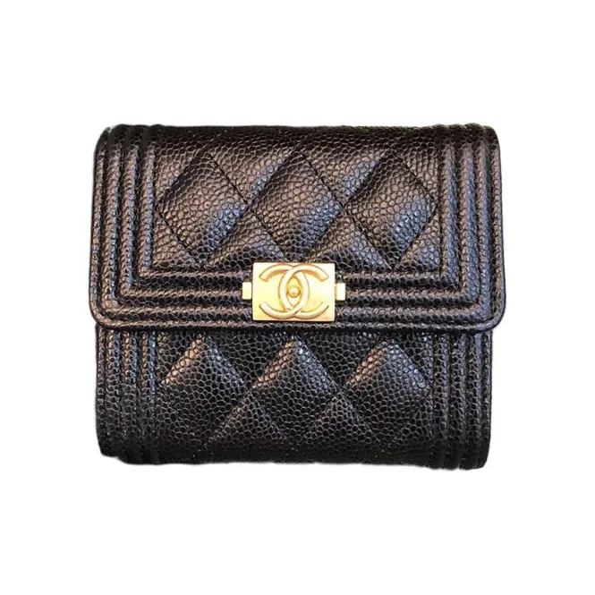 CHANEL Boy Small Flap Wallet Black A80734-0