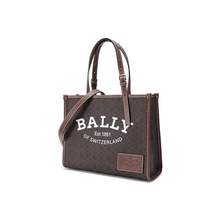 BALLY TPU Tote Portable Multi-Use Shopping Bag Combo Bag Shoulder Bag Women's Brown-2