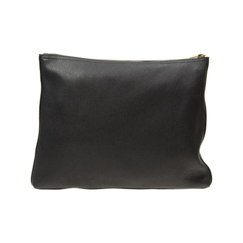 GUCCI Leather Clutch Medium Size Unisex Black-1