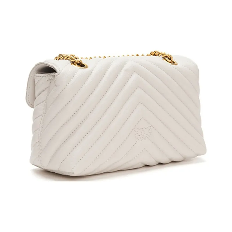 PINKO Cow Leather Bird Bag Swan Bag Crossbody Bag Shoulder Bag Women's Beige-2
