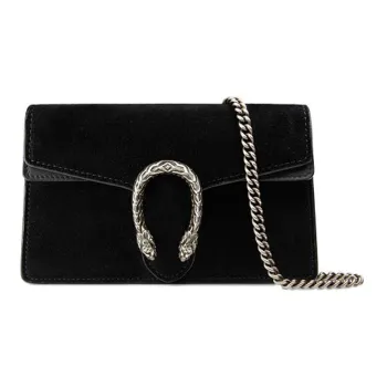 GUCCI Dionysus Suede Chain Crossbody Bag Shoulder Bag Women's Black