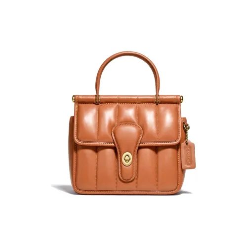 COACH Willis Sheepskin Portable Crossbody Bag, Shoulder Bag Women's Camel
