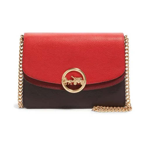 COACH Jade Leather Shoulder Bag Crossbody Bag Crossbody Bag Handbag Small Size Women's Red Brown