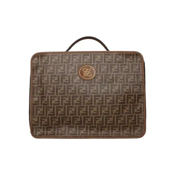 FENDI Leather Single Handle Shoulder Bag Crossbody Bag Handbag Travel Bag Medium Size Men's Brown