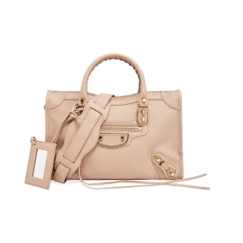 Balenciaga Shiny Goatskin One Shoulder Handbag Women's Dusty Pink