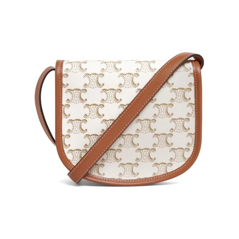 CELINE Cow Leather Shoulder Bag Crossbody Bag Mini Women's Candy Color & White-3