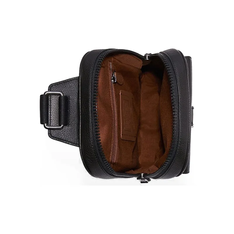 COACH Track Leather Crossbody Bags Sling Bags Small Size Unisex Black & Brown-2
