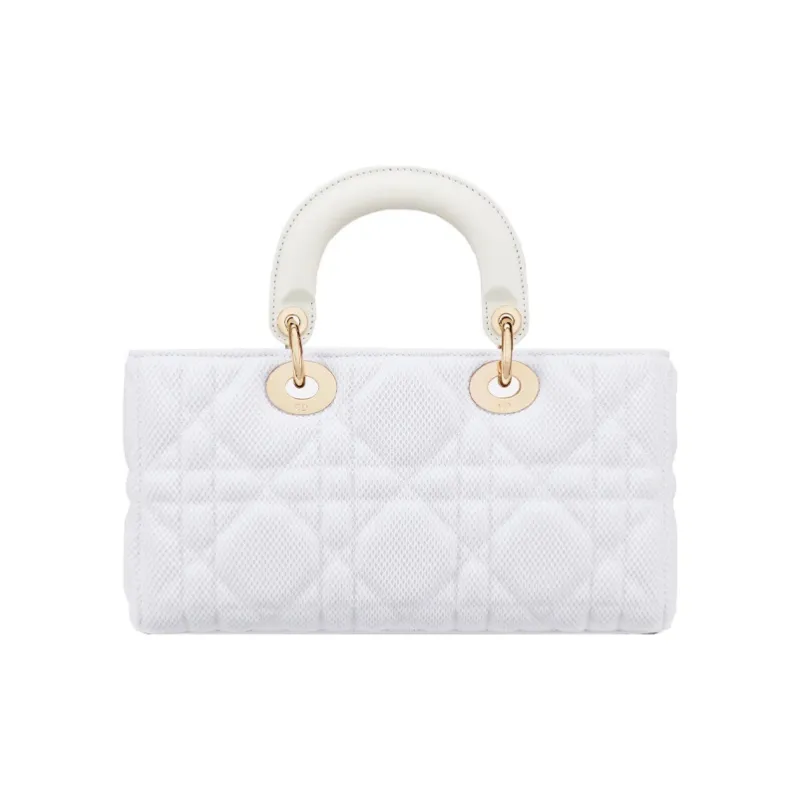DIOR Lady D-JOY Technical Fabric Handbags Shoulder Bag Crossbody Bag Women's White-4