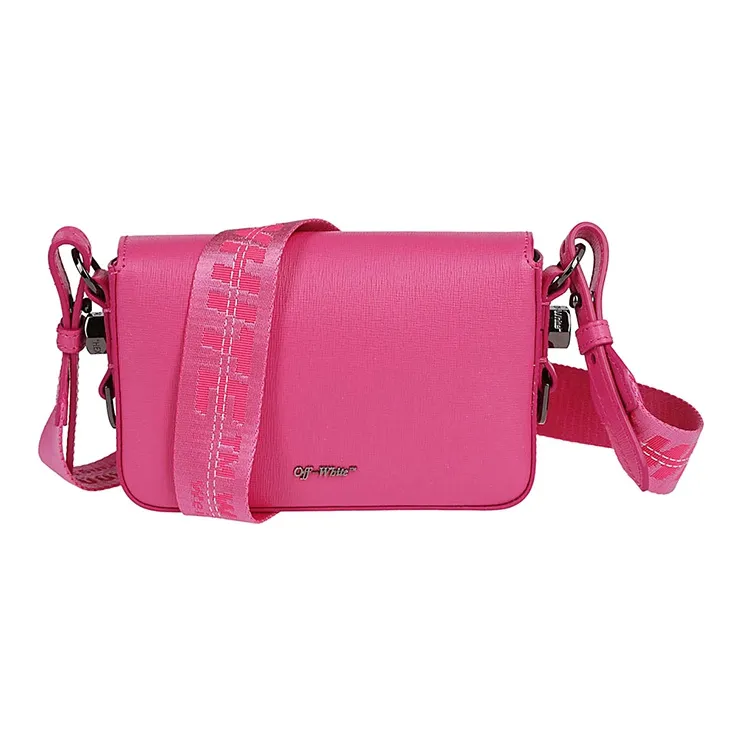 OFF WHITE Binder Clip Bag Diag Mini Fuchsia White-1