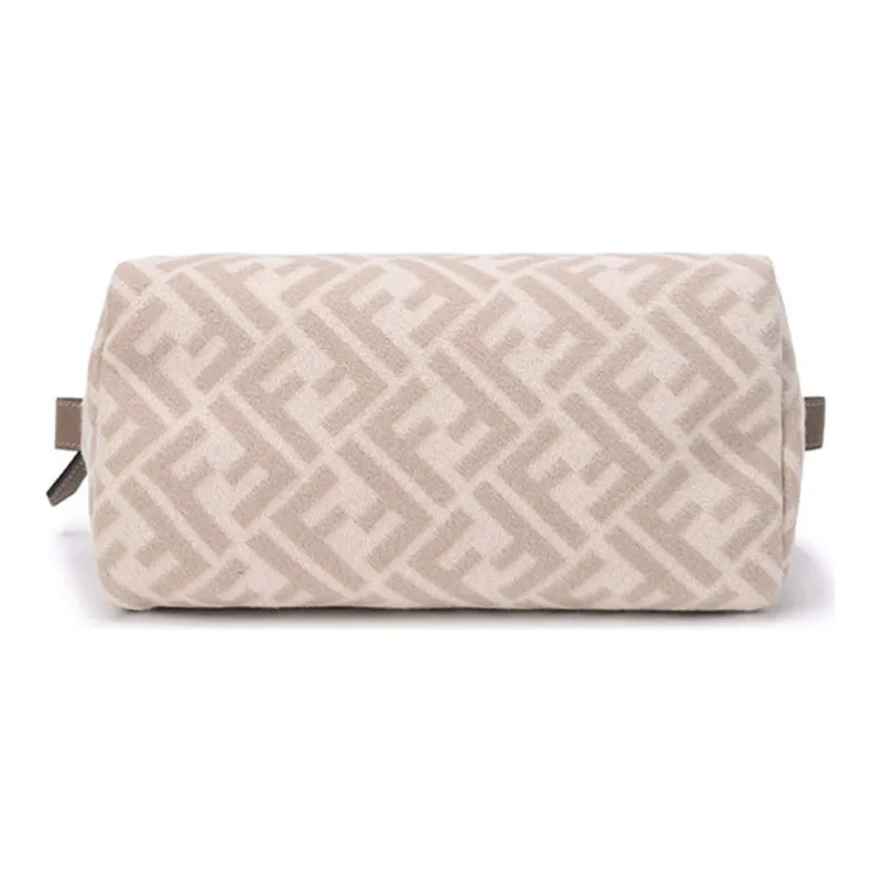 FENDI Fabric Toiletry Bag Clutch Makeup Bag Medium Size Women's Beige-4