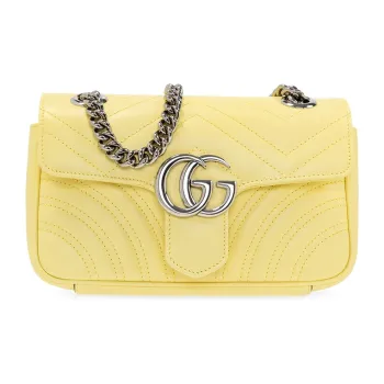 GUCCI GG Marmont Quilted Leather Shoulder Bag, Crossbody Bag Mini Women's Yellow/Candy Color/Unicorn Color