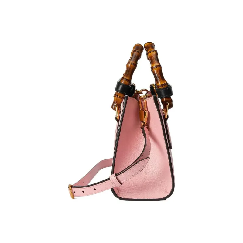 GUCCI Leather Tote Bag Shopping Bag Shoulder Bag Handbag Mini Women's Pink-3