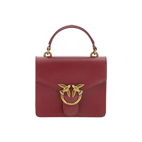 PINKO SIMPLY Cow Leather Shoulder Bag Crossbody Bag Handbag Mini Women's Red