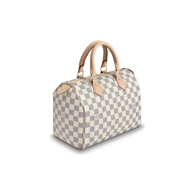 LOUIS VUITTON Speedy Canvas With Leather Shoulder Bag, Crossbody Bag, Handbag 25 Women's White-1