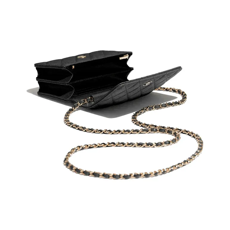 CHANEL WOC Caviar Cow Leather Shoulder Bag, Crossbody Bag Mini Women's Black-3