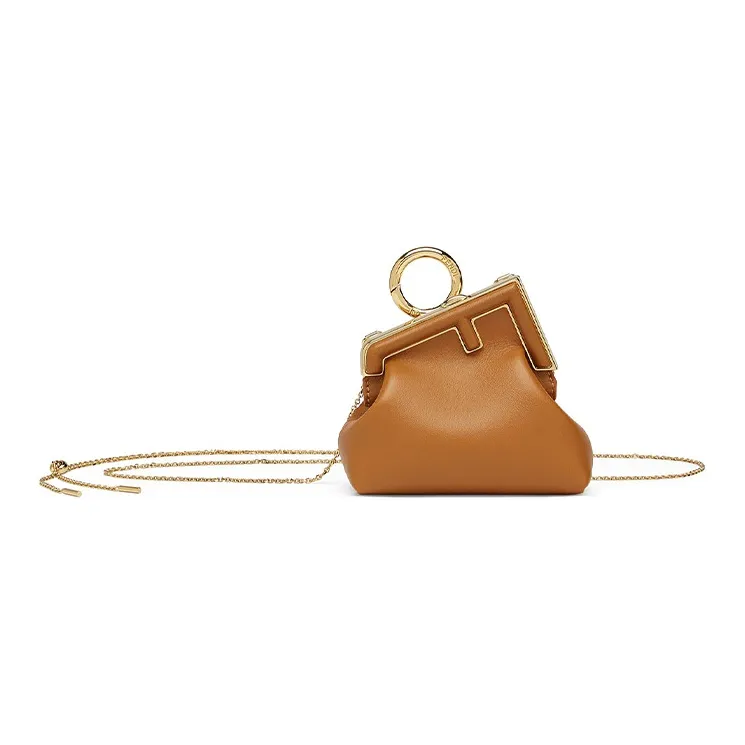 FENDI Fendi First Sheepskin Earphone Case Shoulder Bag Crossbody Bag Extra Mini Women's Brown-0