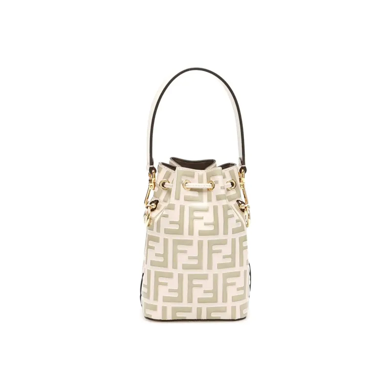 FENDI Mon Tresor Calfskin Bucket Bags Crossbody Bags Shoulder Bags Handbags Women's Beige-2